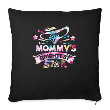 L’étoile la plus brillante de maman retour à l’école - Housse de coussin décorative 45 x 45 cm - noir - Devant