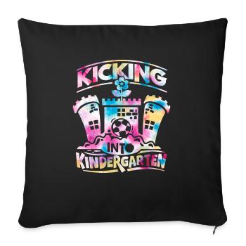 Kicking Into Kidergarten Back to School - Sofa pillowcase 17,3'' x 17,3'' (45 x 45 cm) - black - Front