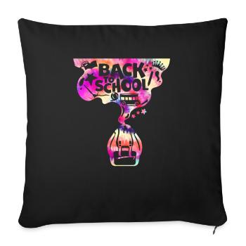 Backpack School Bus Back to School - Sofa pillowcase 17,3'' x 17,3'' (45 x 45 cm) - black - Front