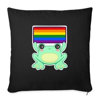 Froggy Pride - Sofa pillowcase 17,3'' x 17,3'' (45 x 45 cm) - black - Front