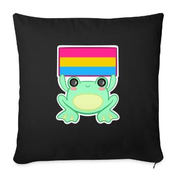 Froggy Pan - Sofa pillowcase 17,3'' x 17,3'' (45 x 45 cm) - black - Front