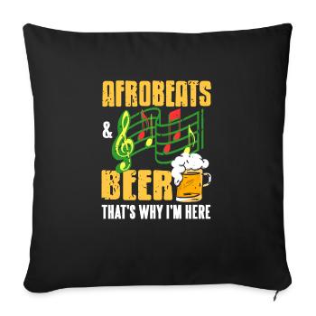 Afrobeats vintage et bière C’est pourquoi je suis ici - Housse de coussin décorative 45 x 45 cm - noir - Devant