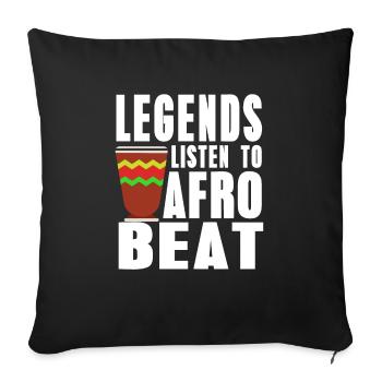 Legends Listen To Afrobeat Awesome Afro T-Shirt - Sofa pillowcase 17,3'' x 17,3'' (45 x 45 cm) - black - Front