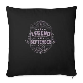 Geschenkideen zum Geburtstag September 1962 - Sofakissenbezug 45 x 45 cm - Schwarz - Vorne