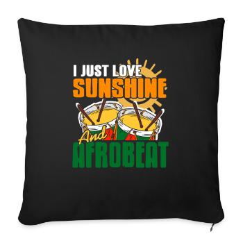 I Just Love Sunshine & Afrobeat Awesome T-Shirt - Sofa pillowcase 17,3'' x 17,3'' (45 x 45 cm) - black - Front