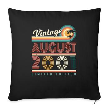 Mois de naissance Août 2001 - Housse de coussin décorative 45 x 45 cm - noir - Devant