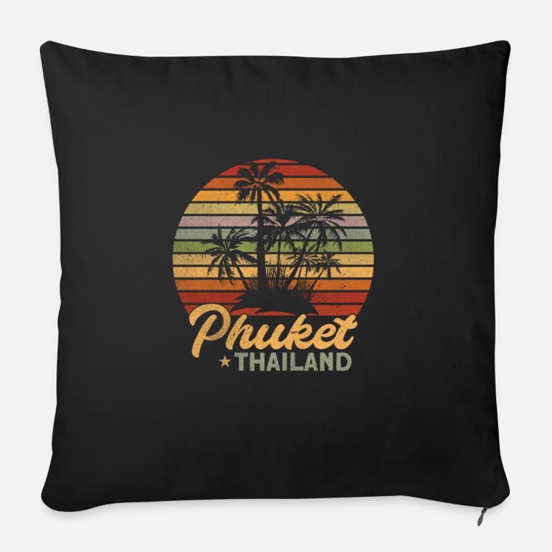 Thailand - Sofakissenbezug 45 x 45 cm - Schwarz