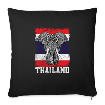 Thailand - Sofakissenbezug 45 x 45 cm - Schwarz - Vorne