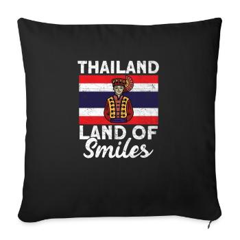 Thailand - Sofakissenbezug 45 x 45 cm - Schwarz - Vorne