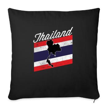 Thailand - Sofakissenbezug 45 x 45 cm - Schwarz - Vorne