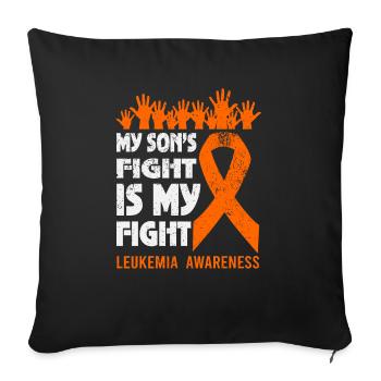 Le combat de mon fils est mon combat - Housse de coussin décorative 45 x 45 cm - noir - Devant