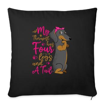 Dackel Therapeut Hat Vier Beine Lustige - Sofakissenbezug 45 x 45 cm - Schwarz - Vorne