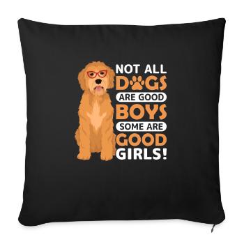 Goldendoodle Certaines sont de bonnes filles drôles - Housse de coussin décorative 45 x 45 cm - noir - Devant