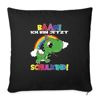Bääm! Ich Bin Jetzt Schulkind Einschulung - Sofakissenbezug 45 x 45 cm - Schwarz - Vorne
