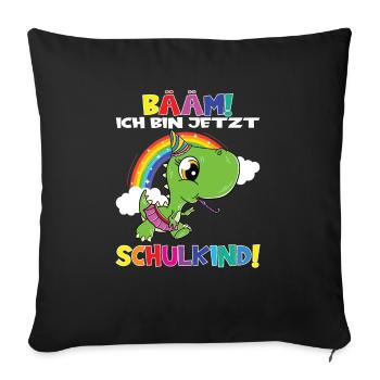 Bääm! Ich Bin Jetzt Schulkind Einschulung - Sofakissenbezug 45 x 45 cm - Schwarz - Vorne