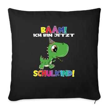 Bääm! Ich Bin Jetzt Schulkind Einschulung - Sofakissenbezug 45 x 45 cm - Schwarz - Vorne