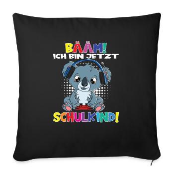 Bääm! Ich Bin Jetzt Schulkind Einschulung - Sofakissenbezug 45 x 45 cm - Schwarz - Vorne