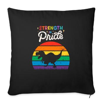 Force dans Pride Dinosaur Gay - Housse de coussin décorative 45 x 45 cm - noir - Devant