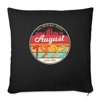 Year of construction August 1993 - Sofa pillowcase 17,3'' x 17,3'' (45 x 45 cm) - black - Front