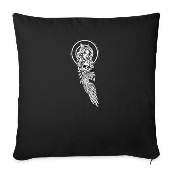 Wikinger Seherin I Walhalla Asgard Motiv für - Sofakissenbezug 45 x 45 cm - Schwarz - Vorne