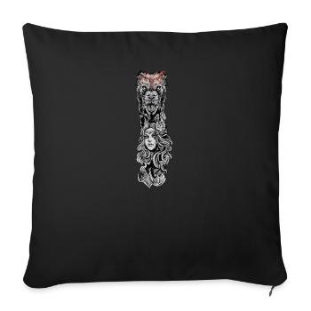 Wikinger Seherin I Walhalla Asgard Motiv für - Sofakissenbezug 45 x 45 cm - Schwarz - Vorne