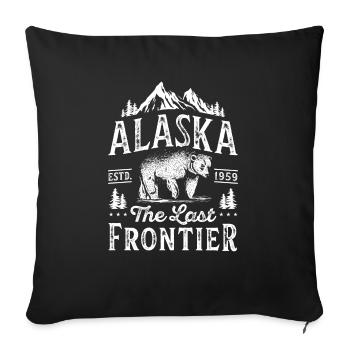 Alaska Gift USA Nature Bear Denali Grizzly Forest - Sofa pillowcase 17,3'' x 17,3'' (45 x 45 cm) - black - Front