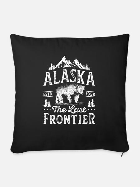 Alaska Geschenk USA Natur Bär Denali Grizzly Wald - Sofakissenbezug 45 x 45 cm - Schwarz