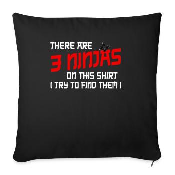 Ninja Ninjutsu Judo Katana Kids Shuriken Warrior - Sofa pillowcase 17,3'' x 17,3'' (45 x 45 cm) - black - Front