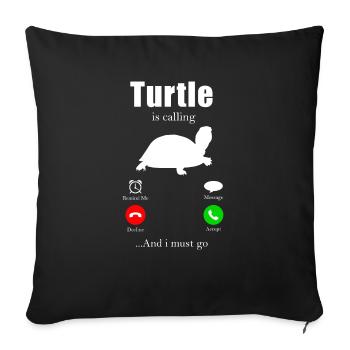 Turtle Gift Kids Reptiles Sea Beach - Sofa pillowcase 17,3'' x 17,3'' (45 x 45 cm) - black - Front