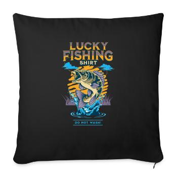 Chemise de pêche chanceuse Ne pas laver - Housse de coussin décorative 45 x 45 cm - noir - Devant