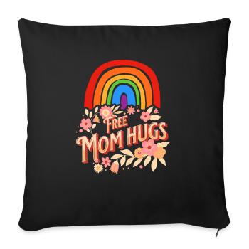Câlins gratuits pour maman - Housse de coussin décorative 45 x 45 cm - noir - Devant