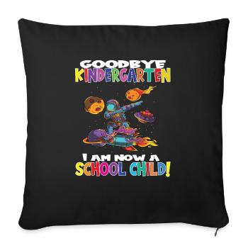 Au revoir la maternelle, je suis un écolier maintenant ! - Housse de coussin décorative 45 x 45 cm - noir - Devant