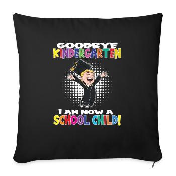 Au revoir la maternelle, je suis un écolier maintenant ! - Housse de coussin décorative 45 x 45 cm - noir - Devant