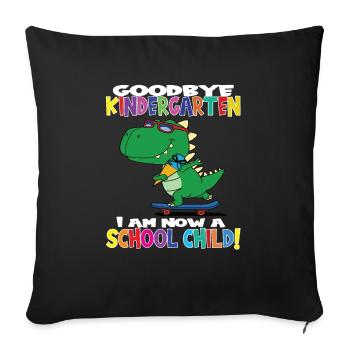 Au revoir la maternelle, je suis un écolier maintenant ! - Housse de coussin décorative 45 x 45 cm - noir - Devant