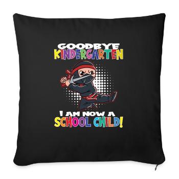 Au revoir la maternelle, je suis un écolier maintenant ! - Housse de coussin décorative 45 x 45 cm - noir - Devant
