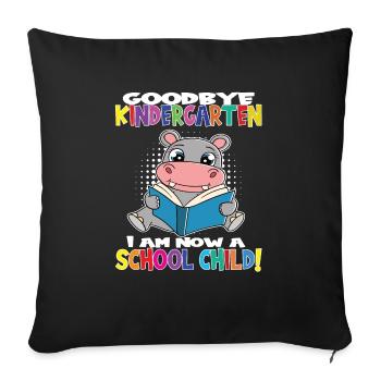 Au revoir la maternelle, je suis un écolier maintenant ! - Housse de coussin décorative 45 x 45 cm - noir - Devant