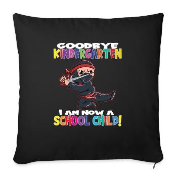Au revoir la maternelle Je suis un écolier maintenant! - Housse de coussin décorative 45 x 45 cm - noir - Devant