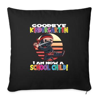 Au revoir la maternelle, je suis un écolier maintenant ! - Housse de coussin décorative 45 x 45 cm - noir - Devant