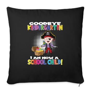 Au revoir la maternelle, je suis un écolier maintenant ! - Housse de coussin décorative 45 x 45 cm - noir - Devant