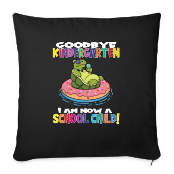Au revoir la maternelle, je suis un écolier maintenant ! - Housse de coussin décorative 45 x 45 cm - noir - Devant