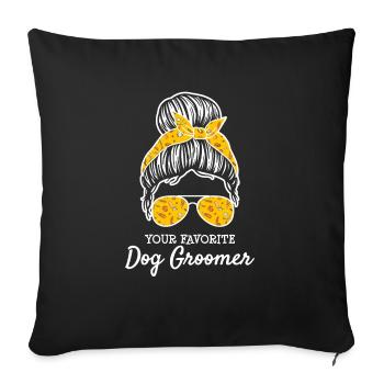 Votre toiletteur de chien préféré Artiste de toilettage de chien Groo - Housse de coussin décorative 45 x 45 cm - noir - Devant