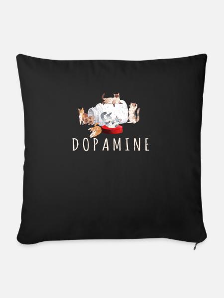 Dopamine Funny Cat Lover Love Cats Cute Cat Kitten - Sofakissenbezug 45 x 45 cm - Schwarz