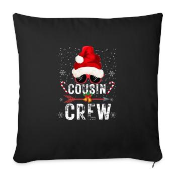 Cousin Crew Santa Christmas Family Matching Pajama - Sofa pillowcase 17,3'' x 17,3'' (45 x 45 cm) - black - Front