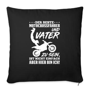 Der Beste Motocrossfahrer Und Vater Zum Vatertag - Sofakissenbezug 45 x 45 cm - Schwarz - Vorne
