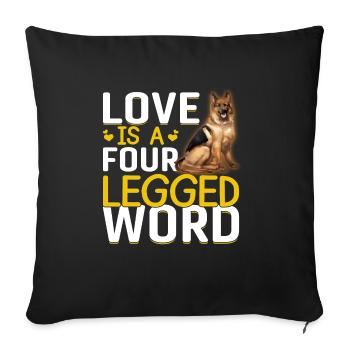 Deutscher Schäferhund Liebe Vierbeiniges Wort - Sofakissenbezug 45 x 45 cm - Schwarz - Vorne