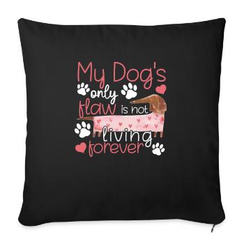Le seul défaut de teckel de Chien Drôle Graphiques - Housse de coussin décorative 45 x 45 cm - noir - Devant