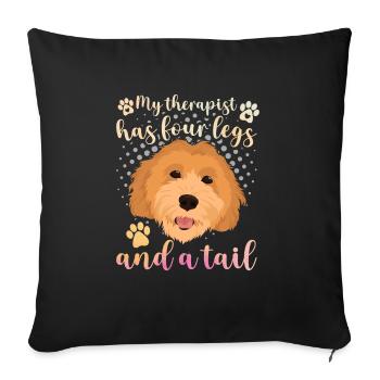 Goldendoodle Therapeut Hat Vier Beine Lustige - Sofakissenbezug 45 x 45 cm - Schwarz - Vorne