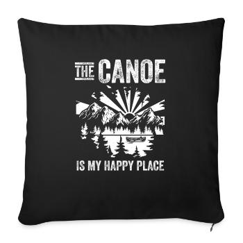 Canoë amusant - Housse de coussin décorative 45 x 45 cm - noir - Devant