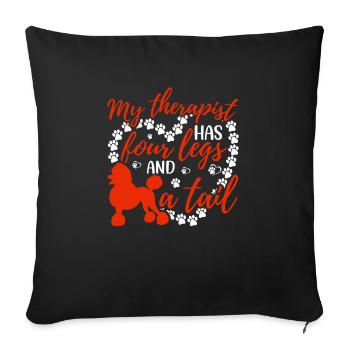 Pudel-Therapeut Hat Vier Beine Lustige Grafik Für - Sofakissenbezug 45 x 45 cm - Schwarz - Vorne