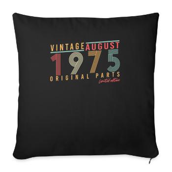 1975 In August Retro - Sofa pillowcase 17,3'' x 17,3'' (45 x 45 cm) - black - Front